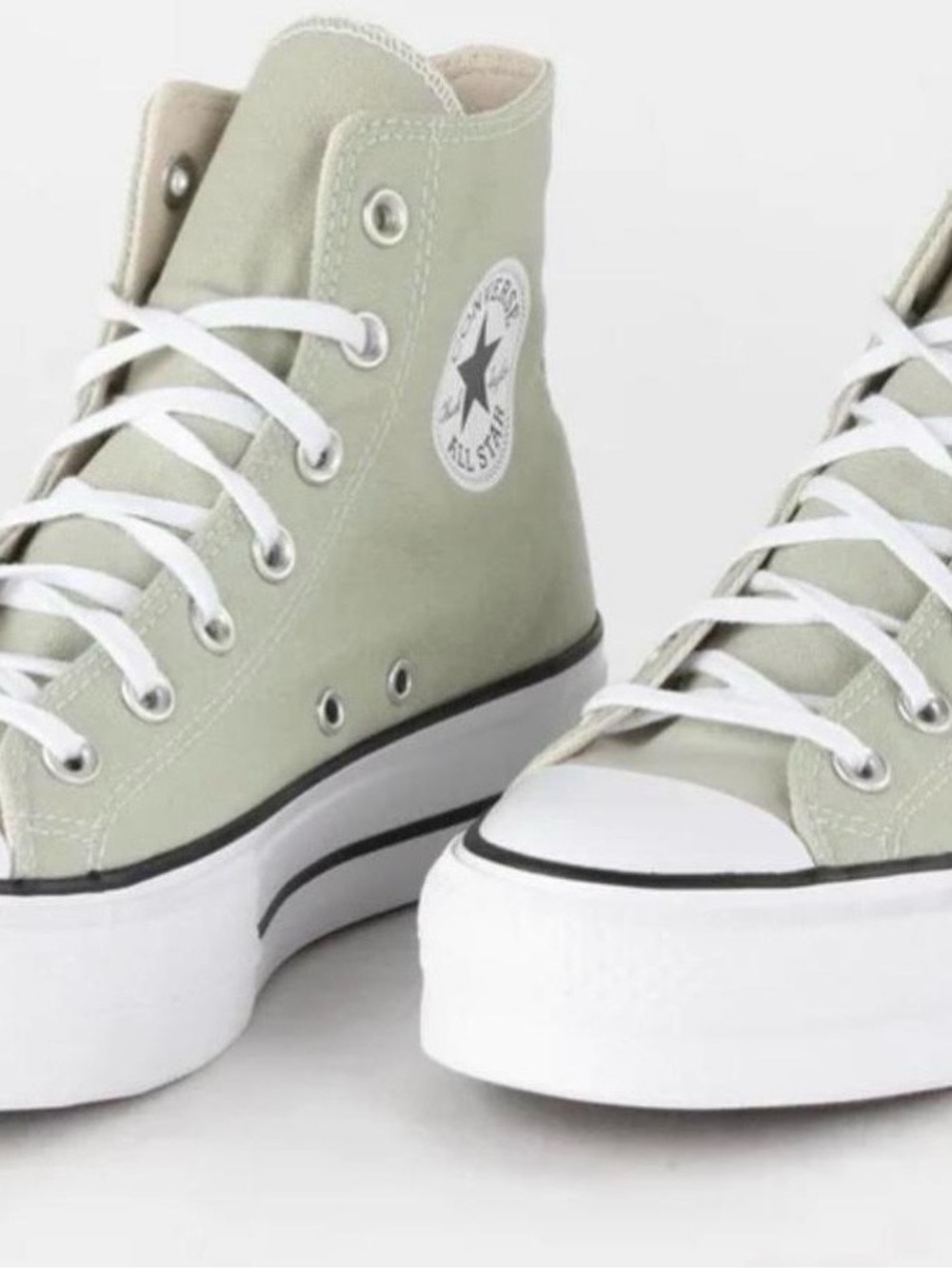 Converse High Top Platform Sneakers in Sage Green women’s size 7